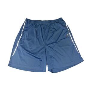 HEAD Shorts Men’s XL Tennis Blue White Performance Shorts Pockets Drawstring